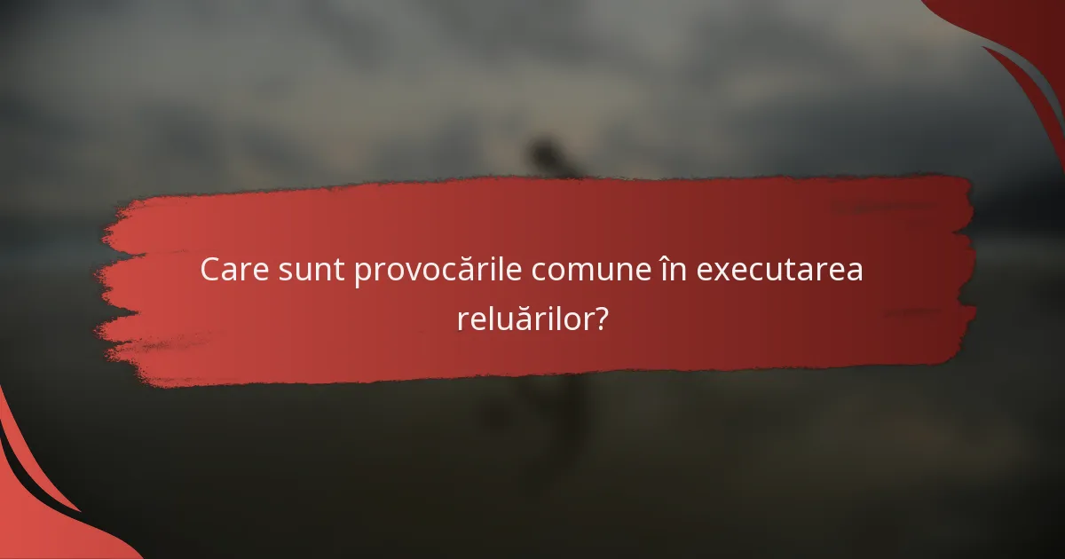 Care sunt provocările comune în executarea reluărilor?
